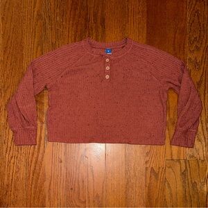 Old navy girls cropped Henley